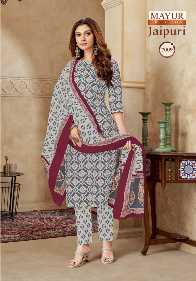 Mayur Jaipuri Vol 7 Pure Cotton Wholesale Salwar Suit Catalog — Wholesale Salwar Suits, Mayur Dress wholesale from Surat - Gallery Image 6